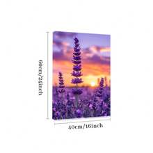 1 Pc Framed Canvas Poster, Lavender Wall Art, Landscape Wall Art, Ideal Gift For Bedroom Living Room Corridor, Wall Art, Wall Decor, Room Decoration