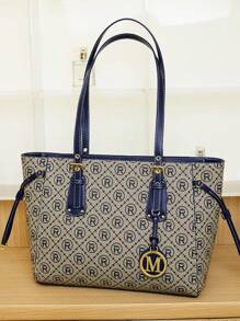 Oversized Umhängetasche, Handtasche mit großem Fassungsvermögen, modische & vielseitige Schulter Umhängetasche für Frauen, 2025 neue Farbblock Vintage Lässig Große Tasche