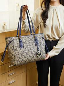 Oversized Umhängetasche, Handtasche mit großem Fassungsvermögen, modische & vielseitige Schulter Umhängetasche für Frauen, 2025 neue Farbblock Vintage Lässig Große Tasche