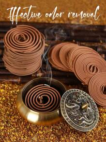 20/40/80 piezas Bobinas de incienso de sándalo natural, Palitos de incienso con aroma a hierba de limón, Aroma multifloral, Fragancia derivada de plantas hecha a mano, Aroma de sándalo de larga duración, Adecuado para decoración del hogar interior, ambientador, campamento, spa, yoga, relajación, todas las estaciones