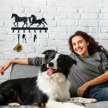 CIF BUY 1 pièce Crochet mural Double Cheval - porte-clés en métal et support multifonction pour manteaux, chapeaux, sacs - idéal pour les salons, les couloirs, les bureaux - Décoration saisonnière pour Noël, Halloween, Pâques, Nouvel An