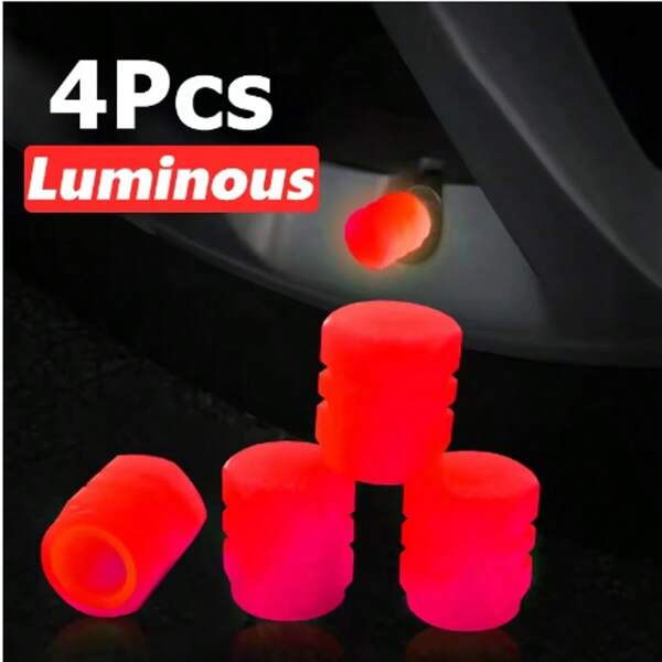 Luminous Valve Caps Fluorescent Night Car Tire Valve Caps Motorcycle Bike Glowing Decor Wheel Nozzles Tyre Cap Car Accessories