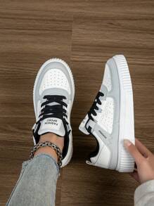 Tenis casuales de lona para mujer, zapatillas de tenis blancas de moda y versátiles de corte bajo