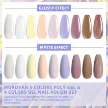Morovan Poly Gel Nail Kit With Drill And Lamp - Professional Nail Extension Gel For Beginners Poly Nail Gel Kit With Everything Poly Gel Kits With Other Basic Poly Gel Nail Art Tools Nail Art Starter Supplies - Nhiều màu - Xem 3