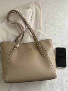 大容量包包女秋冬百搭2024新款简约单肩包大学生班包通勤手提包 - 卡其色 - 查看 4