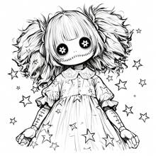 1 pieza, 7,9*7,9 pulgadas, Libro para colorear para adultos con tema lindo y espeluznante, regalo perfecto para familia y amigos en cumpleaños, Navidad, Halloween y otras fiestas, excelente para aliviar el estrés, 24 páginas, impresión de una sola cara (diseño original), de vuelta a la escuela, útiles escolares