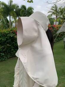 1 Pc Unisex Outdoor Breathable Sun Hat, 50+ UPF Protection, Style Wide Brim Neck Cover Hat For Fishing, Hiking, Camping, Suitable For Beach, Gardening, Ponytail Holes