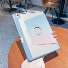 1pc, Pen Slot + 720° Rotation Apple Tablet Case Pro 2024 13 Inch/5th /6th/7th /Pro 11 Inch 1st 2nd /Air6 2024 4th 5th Gen/8th /9th Gen/10th Office Supplies, LOGO Hole Drop-Proof And Shockproof, PU Leather, Automatic Wake-Up/Sleep, Simple Gradient Color Pattern, Acrylic Hard Back Panel, Silicone Soft Edge Design, With Support Slot IPad Case Gift