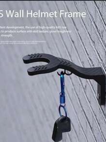 Perchas de ganchos multiusos para colgar cascos de motocicleta, maletas, chaquetas, y estantes para armarios de cocina - Negro - Ver 2