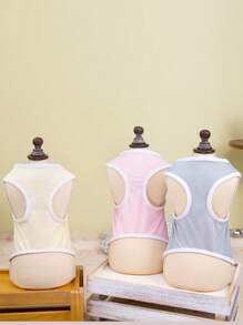 3 色宠物服装，狗背心，新款春夏猫宠物衣服薄款纯色 T 恤