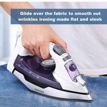 1Pc, Steam Iron For Clothes With Precision Thermostat Dial, Ceramic Coated Soleplate, 3-Way Auto-Off, Self-Cleaning, Anti-Calcium, Anti-Drip, Apartment Essentials, College Dorm Essentials, Back To School Supplies, Home Office Travel Accessories - US A Type Plug(110-127V) - View 5