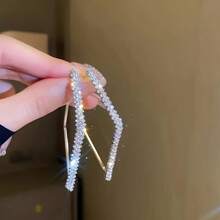 1 Pair Elegant Rhinestone Inlaid Alloy Drop & Dangle Earrings, For Daily And Party Occasions