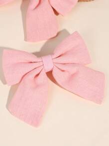 2pcs Pink Bow Hair Clips,Fabric Swallow Tail Hair Bows,Elegant Hair Accessories For Toddlers Kids Daily Use - Pink - View 5