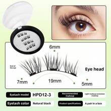 1 par de set de pestañas postizas magnéticas, pestañas magnéticas naturales simuladas impermeables, pestañas magnéticas sin pegamento, una herramienta de maquillaje indispensable para viajar