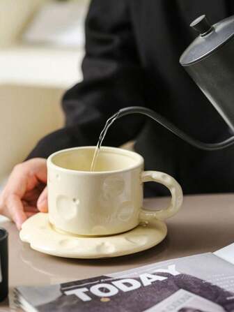 1 st lyxig ostkopp med originell design, lyxig ost, kaffekopp och fatset i keramik, lämplig för par, frukostkoppar, eftermiddagstekoppar, parkoppar. Tillbaka till skolan