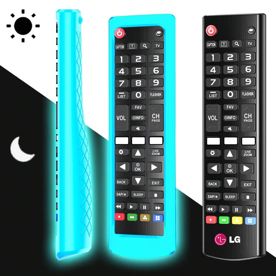 Compatible avec la télécommande de télévision, antidérapant, brillant dans le noir, plusieurs couleurs disponibles, 1 pack de housse de protection en silicone pour télécommande intelligente pour l'école, le bureau, la maison, les voyages, le sac, l'organisateur, le stockage