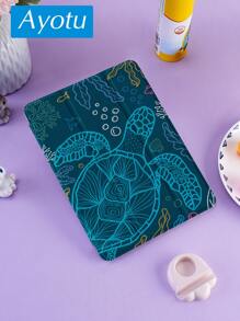 海龟保护壳适用于三星 Galaxy Tab/iPad、iPad 9/8/7 代 10.2 英寸、新款 iPad 10 代保护套、自动唤醒/睡眠功能、四角防摔 - 藏蓝色 - 查看 3