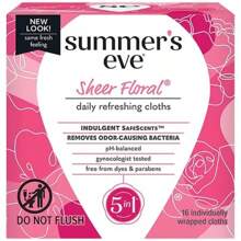 32 Count Sheer Floral Cleansing Cloths For Gentle & PH-Balanced Intimate Care, Summer's Eve - Pink - View 1