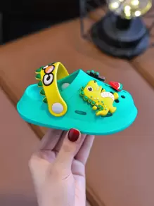 可爱恐龙男女通用婴儿 PVC 木屐花园鞋 - 舒适防水，适合 0-5 岁儿童