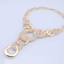 1 Set Luxury Minimalist Crystal Geometric Pattern Necklace Bracelet Earrings Ring Jewelry Set, Suitable For Women's Wedding, Prom, Party, Banquet Wear, Ideal For Holiday And Birthday Gifts