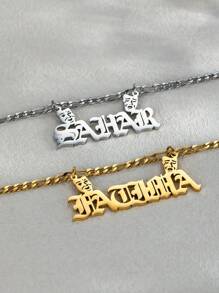 1 Pieza Collar con colgante de nombre minimalista con máscara de comedia y tragedia, collar personalizado con texto personalizado y cadena de , colgante de letra de acero inoxidable, regalo para fiesta de amigos, fiesta temática, regalo de graduación
