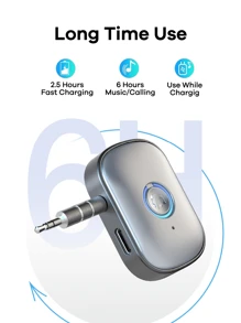 REMAX Mini Bluetooth Receiver With HD Mic; Plug & Play For Car/Home/Office; Multifunctional Wireless Adapter For Car&TV&PC&Speaker&Headsets;Compact & Portable; No Setup Needed; HiFi Stereo; Hands-Free Call;Car Stuff; Practical Car Accessories - 銀色 - 查看 10