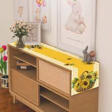 1 PIEZA Camino de mesa de primavera con diseño de girasol, otoño, mantel de granja, soleado, decoración de granja de primavera, verano y otoño para el hogar y la cocina