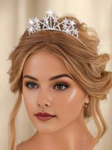 星形 3D 重型水钻头饰，适合派对和舞会头饰 - 彩色 - 查看 7