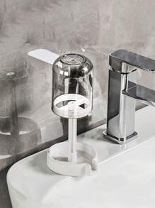 1PC Travelware Toothbrush Cup Holder With Drainage And Storage, Hot Water, Toothpaste, Electric Toothbrush And Mouthwash Cup Holder, Mouthwash Cup Set Multi-Functional Dustproof, Bathroom Countertop Mouthwash Cup Organizer, Bathroom Supplies, Travel Accessories, Household Supplies, Wash Cups Back To School