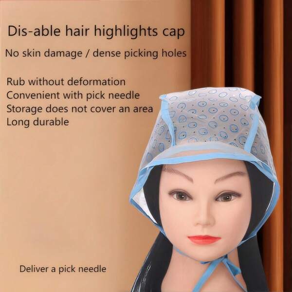 1 Set (1pc/2pcs/3pcs/6pcs) Disposable Dyeing Cap Kit With Brush, Salon Hair Dye & Coloring Highlighting Tool, Hair Tools, Hair Products And Accessories For Barber Salon Beauty Travel Essentials