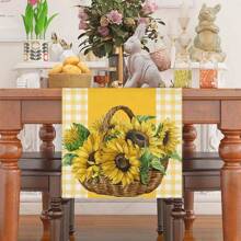 1 PIEZA Camino de mesa de primavera con diseño de girasol, otoño, mantel de granja, soleado, decoración de granja de primavera, verano y otoño para el hogar y la cocina