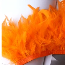 1 Yarda/1 Pieza Recorte de tela con plumas de pavo esponjosas de estilo clásico, accesorios de manualidades hechos a mano y coloridos, adecuado para Halloween, fiestas, bodas, disfraces, bolsos, tocados, decoración de mangas