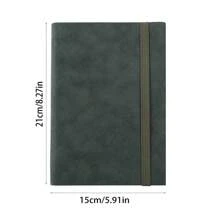 1pc Thickened Diary Notebook A5,Pu Leather,128 Sheets And 256 Pages Simple Design College Student Notepad,School & Office Supplies(Blackish Green)