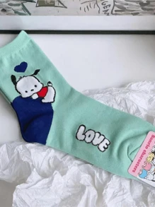 Nieuwe kindersokken Sanrio meisjes cartoon hielpatroon sokken studenten Kuromi Melody Mid-Tube antislip sokken