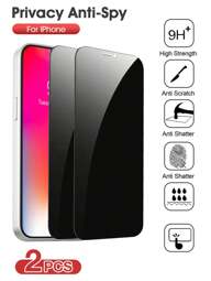 Easypie Selection 2Pcs 9H Hardness Anti-Peep Screen Mobile Phone Screen Protector Tempered Film To Protect Privacy,Compatible With Apple Phone X/Xs/XS Max,11/11pro/11 Pro Max,12mini/12/12 Pro/12 Pro Max,13/13mini/13 Pro/13 Pro Max,14/14 Plus/14 Pro/14 Pro Max,15/15Plus/15Pro/15Promax/16/16 Plus/16 Pro/16 Pro Max/17/17air/17pro/17pro Max