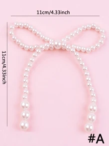 1pc Pearl Bow Cake Decoration Set Pearl Chain Cake Decoration Pink Ribbon Bow Artificial Bulk Used For Wedding Bridal Gift Party Birthday Party Decoration Supplies