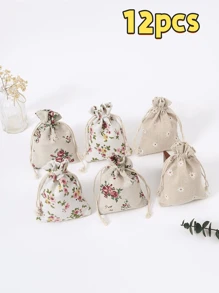 6 piezas Bolsas de regalo con cordón y diseño floral, bolsas de almacenamiento para fiestas, regalos de Navidad, regalos de cumpleaños, regalos de Año Nuevo, bolsas de regalo para fiestas familiares pequeñas, bolsas para joyas, bolsas de almacenamiento para el hogar, bolsas de almacenamiento universales, almacenamiento de artículos del hogar, para el Día de la Madre, regalos para damas de honor, regalos de graduación, regalos de cumpleaños, regalos de boda, cumpleaños, novia, boda