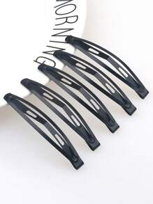 10pcs Thick Matte Black Hair Clips, Curved Bangs,Professional Snap BB Clip Barrettes For Broken Hair, Minimalist Hair Accessories For Women - Black - View 4