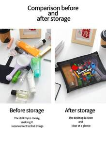 Borsa cosmetica in rete con motivo a cavo di dati, design a motivo di caricatore, borsa portatile da viaggio con cuscinetto d'aria rosso per immagazzinaggio, borsa trucchi, borsa per prodotti per la cura della pelle, elementi essenziali da viaggio, articoli per il dormitorio, regali per la sposa, regali per la mamma, regali di compleanno, regali per amici e insegnanti, immagazzinaggio in bagno, immagazzinaggio gioielli, borsa per oli per le labbra e cosmetici.