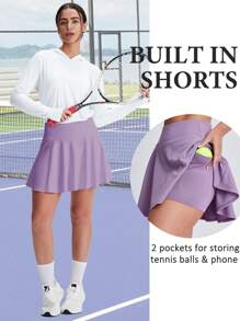 Womens Tennis Skirts - Dusty Purple - View 3