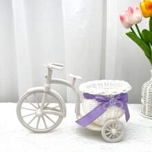 1Pc Fashionable Artificial Flower Pots With Rattan Cart - Perfect Choice For Living Room Decoration And Supermarket Display - Multicolor - View 7