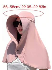 1 Pc Unisex Outdoor Breathable Sun Hat, 50+ UPF Protection, Style Wide Brim Neck Cover Hat For Fishing, Hiking, Camping, Suitable For Beach, Gardening, Ponytail Holes