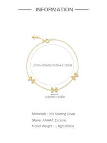 1 pièce Bracelet ajustable empilable avec nœud papillon pour femmes | Bijoux en argent sterling 925 hypoallergénique | Chaîne délicate romantique pour un port quotidien, mariage, fête | Boîte cadeau de Ramadan, bijoux fins