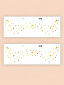 2 Pieces Combo Pack Metallic Golden Facial Decoration Painted Body Art Temporary Tattoo Stickers, Golden Freckles Patterns, Waterproof Fake Tattoo, Lasts 2-5 Days, Covering Scars,Can Be Used On Arms Wrist Shoulders Legs Waist Neck Hand Chest Thighs Finger Face, Suitable For Parties And Festivals