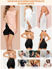 3PCS Dames Naadloze Hoge Taille Body Shaping Boxershorts, Basic Zachte Brede Tailleband Fietsbroek, Jarretelbroek, Stretch Heup Lift Body Shaping Broek