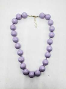 1pc Bohemian Style Multi-Layer Plastic Acrylic Beaded Necklace, Geometric Circle Pattern, Handmade, Suitable For Festival And Daily Wear - Bead Necklace - View 23