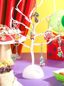 Juego de regalo para fiesta de circo o carnaval, 9 piezas/27 piezas, llavero de dibujos animados de payaso de circo, llavero de PVC, incluye bolsa de tela transparente, etiqueta de agradecimiento, 9 modelos: elefante, jirafa, mono, payaso, león, llavero DIY, llavero creativo, colgante de mochila, accesorio de bolso, llavero de coche, colgante de coche, decoración de billetera - Multicolor - Ver 6