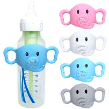 1pc Baby Silicone Elephant Bottle Holder, Daily Use Bottle Accessory, Soft Elastic Silicone Cover, Fits For Pigeon And Dr. Brown's Bottles, And Other 5.5cm ~ 6.5cm Wide Bottles And Cups