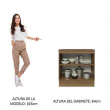 Gabinete Bajo Cocina Madesa Glamy Con 2 Puertas 80cm Rústica - Marrón - Ver 5