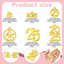 28/48Pcs Alloy Enamel Pendants, Rack Plating Alloy Pendants, Number 2025 Charms, Mixed Color - 2025 - View 8